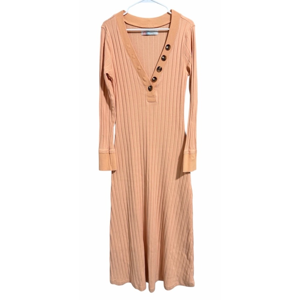 Free People Beach Sunflower Maxi Dress Peach Women's Size‎ Large